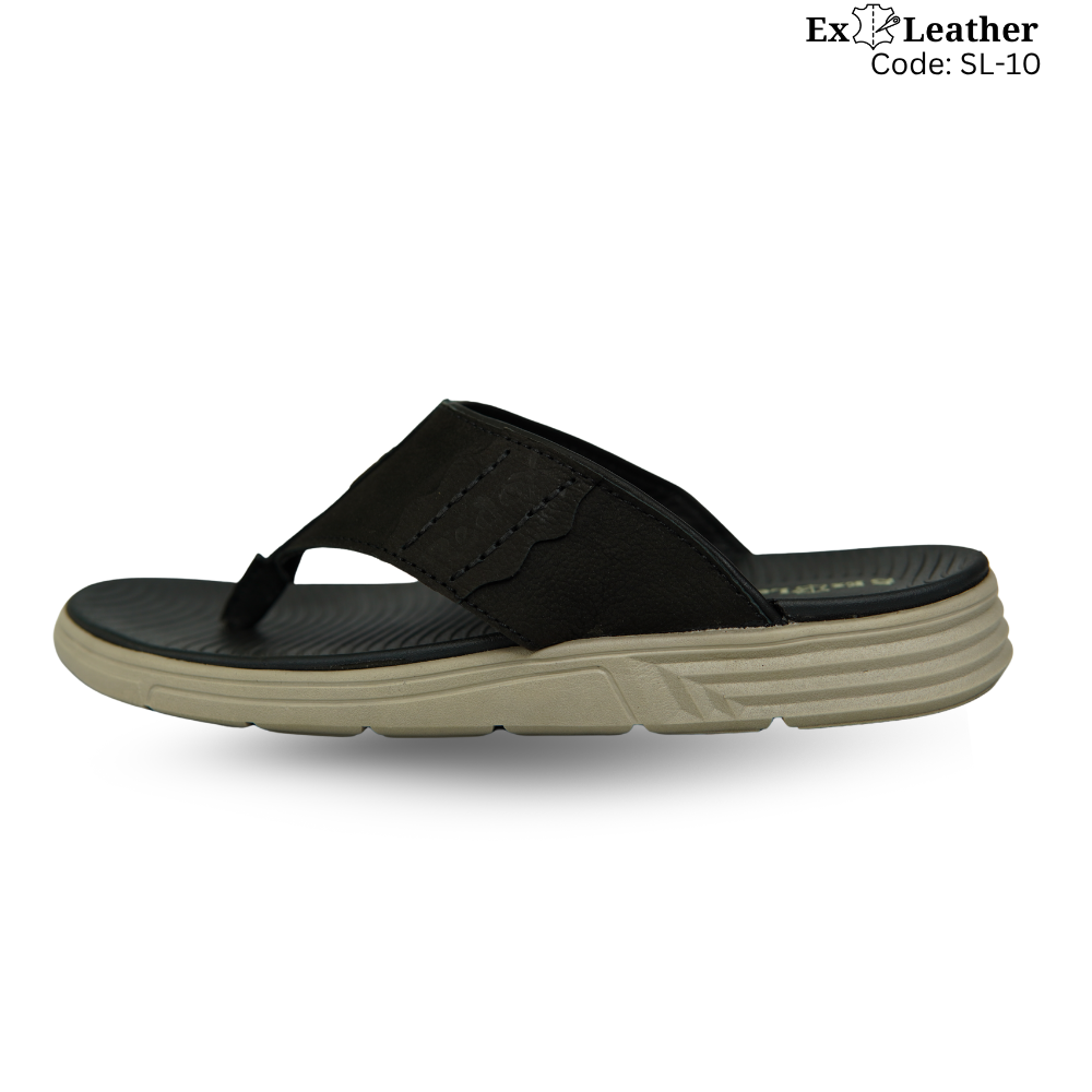 Premium Leather Sandal-[SL-10]-Black
