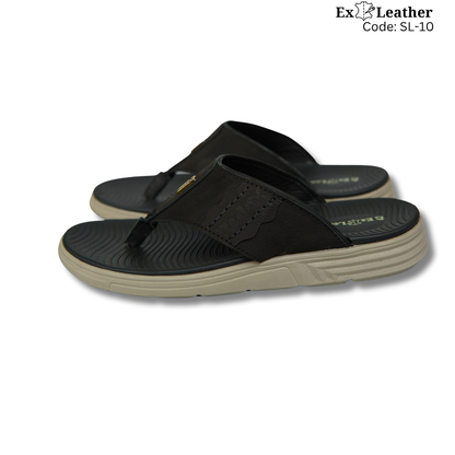 Premium Leather Sandal-[SL-10]-Black