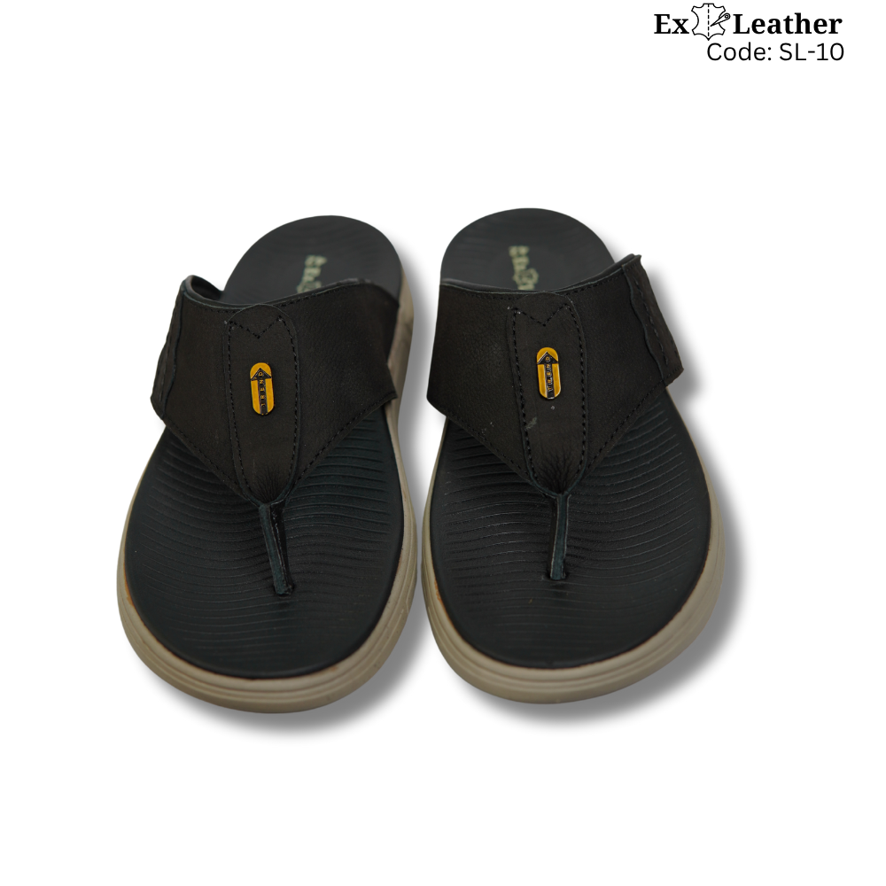 Premium Leather Sandal-[SL-10]-Black