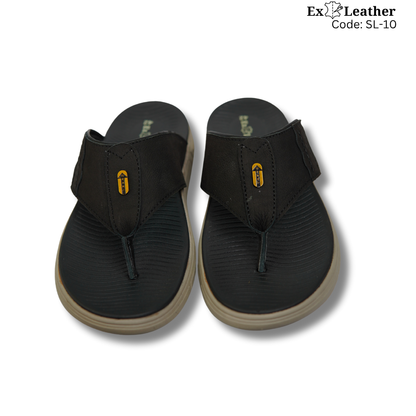 Premium Leather Sandal-[SL-10]-Black