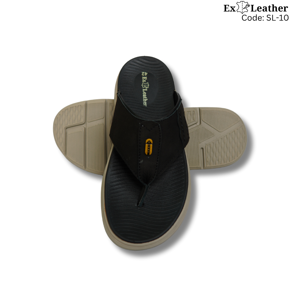 Premium Leather Sandal-[SL-10]-Black