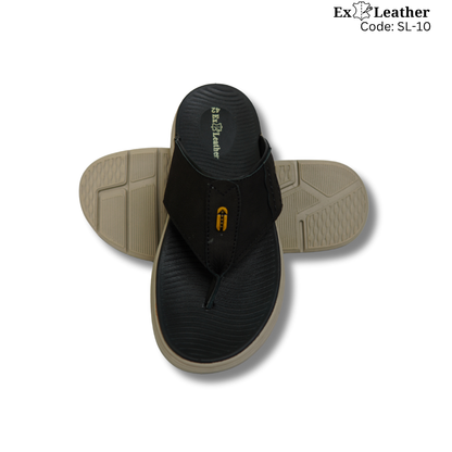 Premium Leather Sandal-[SL-10]-Black