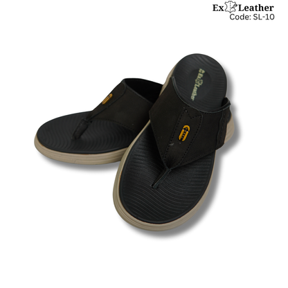 Premium Leather Sandal-[SL-10]-Black