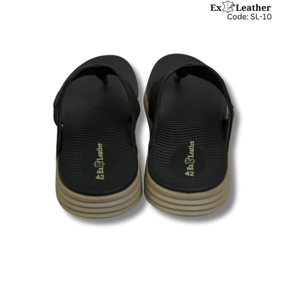 Premium Leather Sandal-[SL-10]-Black