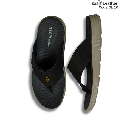 Premium Leather Sandal-[SL-10]-Black