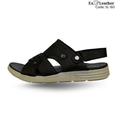 Premium Leather Sandal-[SL-60]-Black