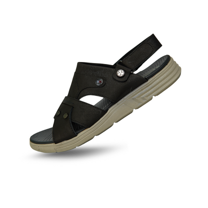 Premium Leather Sandal-[SL-60]-Black