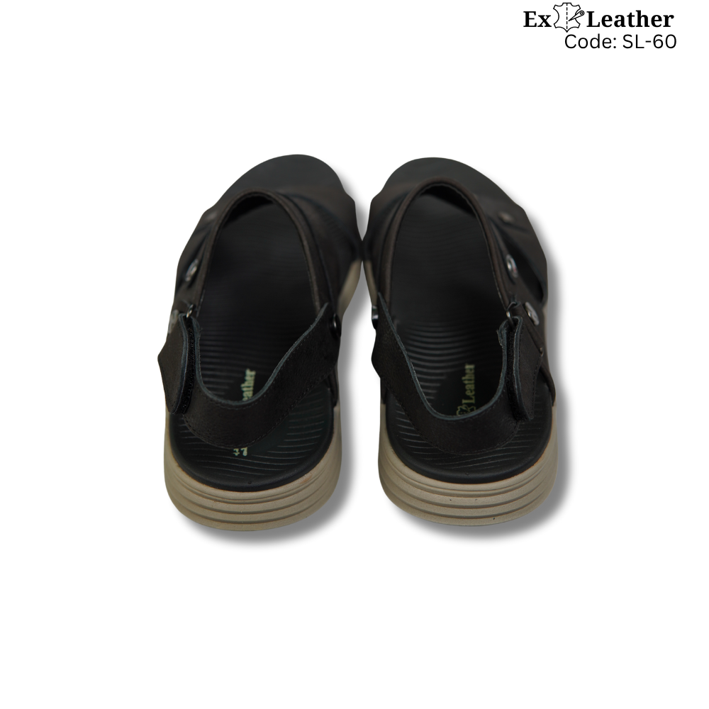 Premium Leather Sandal-[SL-60]-Black