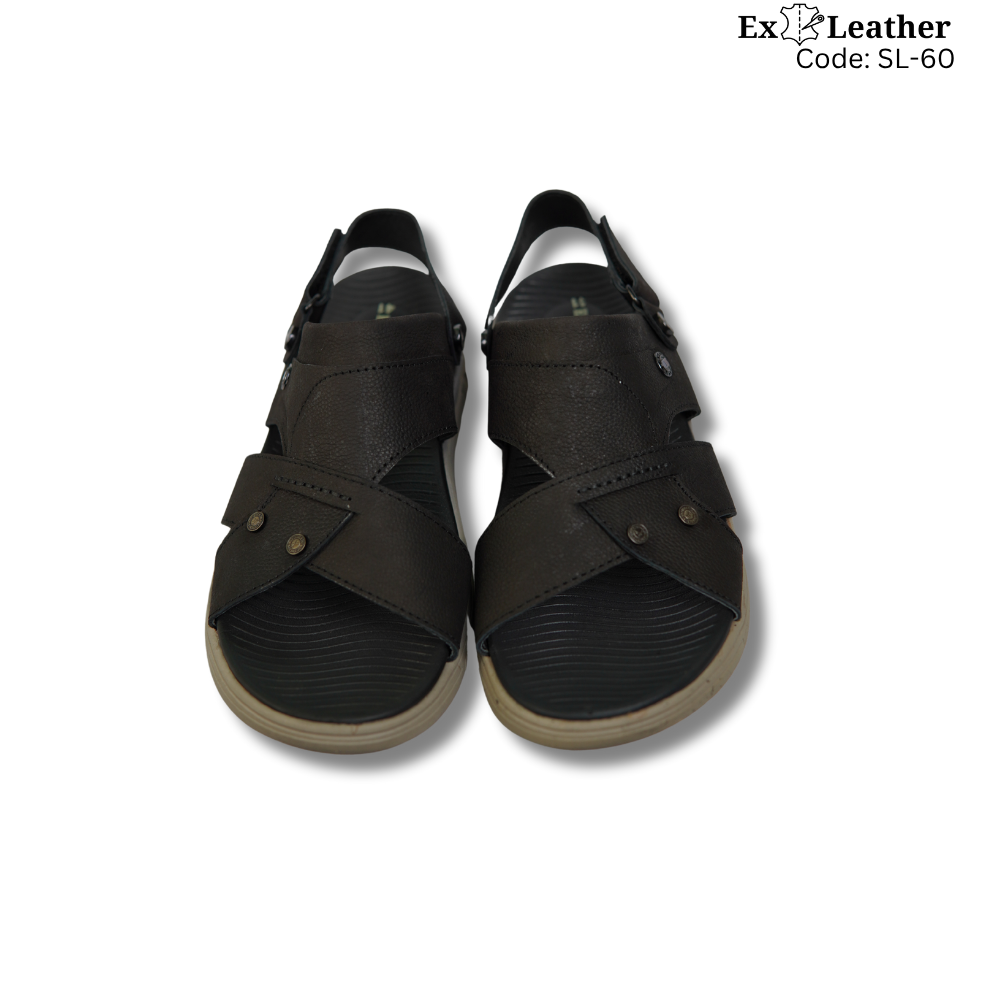 Premium Leather Sandal-[SL-60]-Black