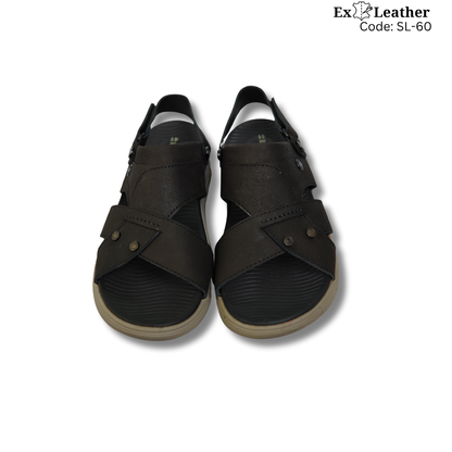 Premium Leather Sandal-[SL-60]-Black